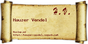 Hauzer Vendel névjegykártya